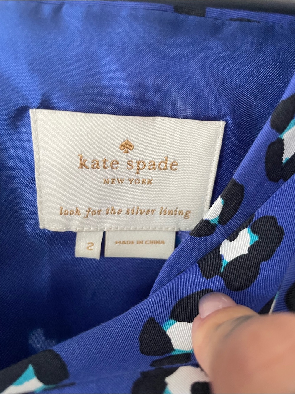kate spade women’s Royal Blue leopard Print dresses with Black and White Accents
